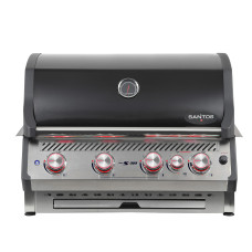 Grill do zabudowy z podświetleniem LED na przyciskach, Free S-410 Black, SANTOS 960384