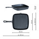 Żeliwna patelnia grillowa, 23 x 23 cm, SANTOS 897641