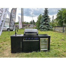 Kuchnia ogrodowa premium z grillem broil chef  umywalką i lodówką 400030