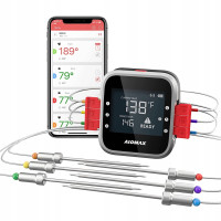 GRILLI TERMOMETR DO MIĘSA NA BLUETOOTH Z APPKĄ Aidmax 0-300° Z SONDĄ DO PIEKARNIKA 555477