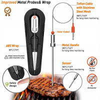 GRILLI SONDA DO TERMOMETRU BLUETOOTH AIDMAX 2 SZTUKI CZUJNIK MIĘSA STAL 300C 555502