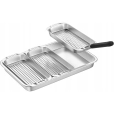 Zestaw do grillowania z trzema małymi tacami, tacą do pieczenia i uchwytem (5w1) GRILLI 777119