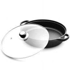 Patelnia żeliwna z metalową pokrywką Ø35 cm GRILLI 777192
