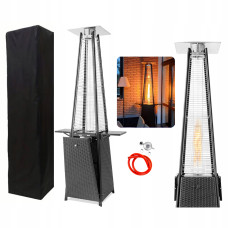 Ogrzewacz Tarasowy Gazowy Piramida Premium Czarny Rattanowy GRILLI 777418
