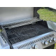 Grill gazowy 4-palnikowy palnik boczny palnik do rożna rożen w zestawie, czarny, z jedną składaną półką boczną GRILLI 777856