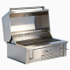 Grill węglowy do zabudowy ze stali nierdzewnej z regulacją wysokości paleniska, termometrem i pokrywą GRILLI 777863