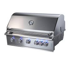 Grill gazowy do zabudowy 6-palnikowy ze stali nierdzewnej z dodatkowym palnikiem do rożna i termometrem GRILLI 777864