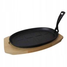 Patelnia z żeliwa w zestawie z tacą i uchwytem, 27,3 x 18,7 cm SANTOS 899591